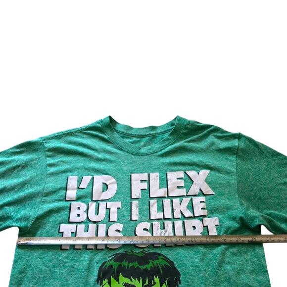 Marvel Incredible Hulk Id Flex but i like this shirt Green Top SZ S - Picture 6 of 7